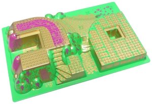 画像2: ベースプレート・レイズド・32x48x6(フロント、バック階段金・マジェンタパターン) (2)