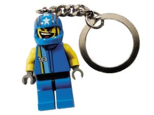 Drome Racer Key Chain with Open Mouth Head and LEGO Logo on Torso