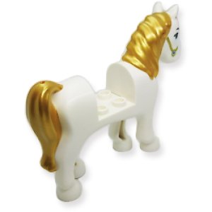 画像2: ホース・2x2カットアウト(ホワイト・ミディアムブルーアイ・ハーネス) (2)