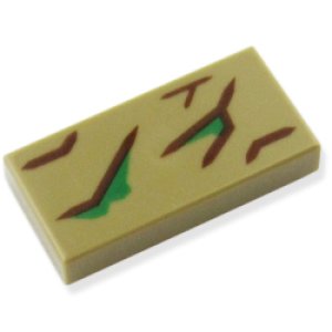 1x2タイル（ダークタン・木目）