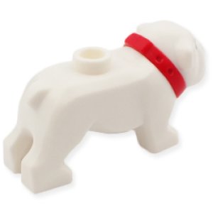 画像2: ブルドック・TYPE2（ホワイト・首輪 レッド） (2)