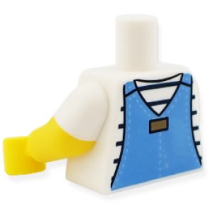 画像2: トルソー(オーバーオール・ミディアムブルー・ブラック ストライプ シャツ 半袖) (2)