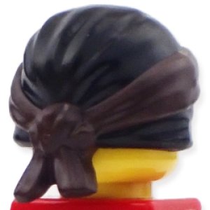 画像2: 忍者帽・鉢巻（ブラック/ダークブラウン・アジアン文字 オレンジ） (2)