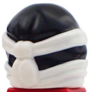 画像2: 忍者頭巾(ブラック/ホワイト・ゼン) (2)