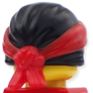 画像2: 忍者帽・鉢巻(ブラック/レッド) (2)