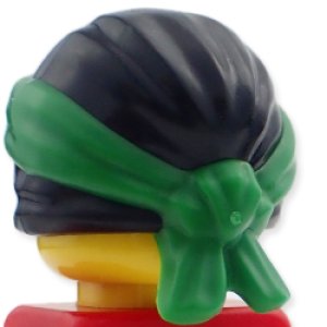 画像2: 忍者帽・鉢巻（ブラック/グリーン・アジアン文字） (2)