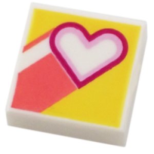 1x1タイル（ハートオレンジ ライン）