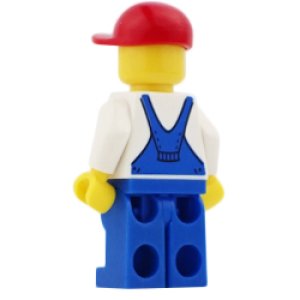 画像2: オーバーオールブルー・キャップ レッド (2)