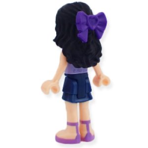 画像2: エマ（ダークブルー/レイヤード スカート・ラベンダー トップ/フラワー パターン） (2)