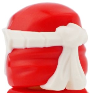 画像2: 忍者頭巾・TYPE6(レッド/ホワイト・アジアン シンボル・カイ) (2)