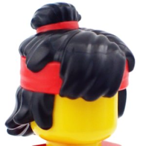 画像2: ヘア288（ブラック/鉢巻・レッド） (2)