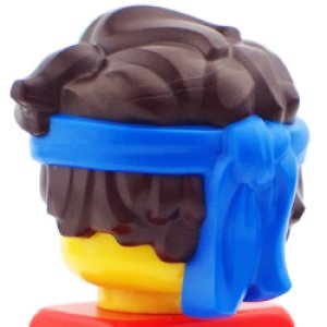 画像2: ヘア397（ダークブラウン/鉢巻・ブルー） (2)