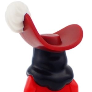 画像2: ヘア(ブラック・ダークレッドハット/ホワイトプルーム) (2)