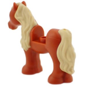 画像2: ホース・1x1カットアウト（ダークオレンジ・たてがみ タン） (2)