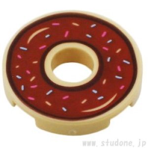 ラウンド2x2タイル/センターホール（チョコレート フロスティング ケーキ）