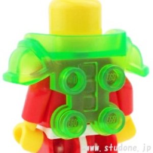 画像2: ブレストプレートアーマー・バック4スタッド(トランスブライトグリーン) (2)