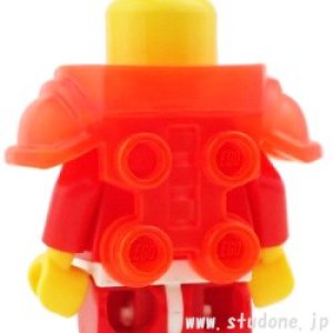 画像2: ブレストプレートアーマー・バック4スタッド(トランスネオンオレンジ) (2)