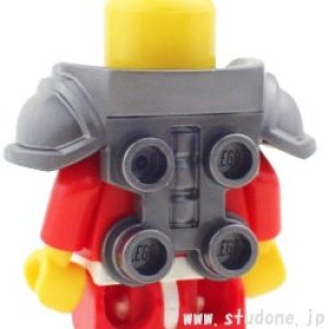 画像2: ブレストプレートアーマー・バック4スタッド(フラットシルバー) (2)