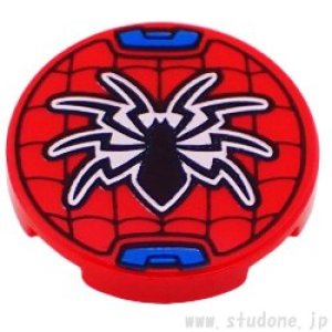 ラウンド2x2タイル（スパイダーマン ロゴ）