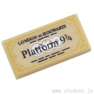 1x2タイル（トレイン チケット・LONDON TO HOGWARTS/Platform 9 3/4）