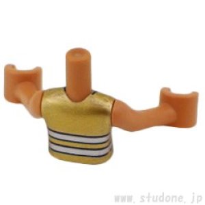 画像2: ミニドール/トルソー(ミディアムヌガー・ベスト メタリックゴールド/シルバー ストライプ) (2)