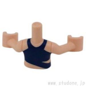 画像2: ミニドール/トルソー(ライトヌガー・水着 メタリックライトブルー・ストライプ) (2)