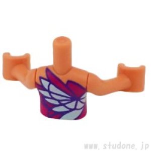 画像2: ミニドール/トルソー(ヌガー・ストラップレス ドレス マジェンタ/ライトアクア/ゴールド) (2)