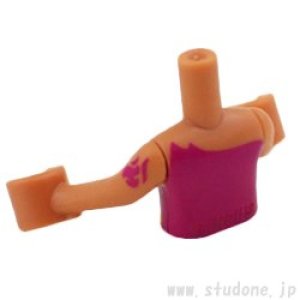 画像2: ミニドール/トルソー(ミディアムヌガー・トラップレストップ マジェンタ/ベルト オレンジ) (2)