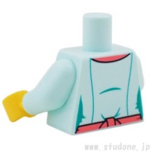 画像2: トルソー（ブラウス ライトアクア・ダークピンク カラー/トリム・ムーン ネックレス） (2)