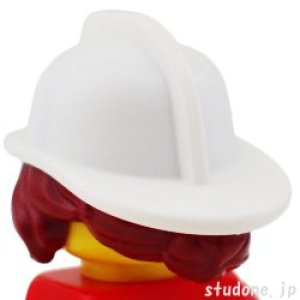 画像2: ヘア(ファイアヘルメット ホワイト・ダークレッド) (2)