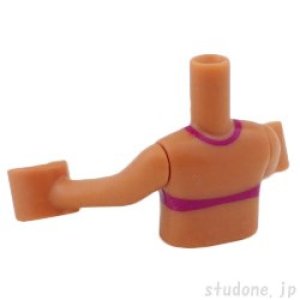 画像2: ミニドール/トルソー（ミディアムヌガー・トップ ビキニ マジェンタ/ホワイト） (2)