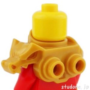 画像2: ドラゴンショルダーガード・バック2スタッド（パールゴールド） (2)