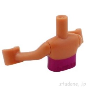 画像2: ミニドール/トルソー(ミディアムヌガー・マジェンタ/ストラップレス トップ オレンジ トリム) (2)