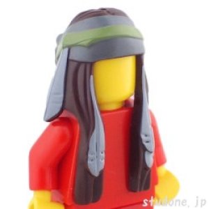 画像2: ヘア234(ダークブラウン・バンダナ/羽) (2)