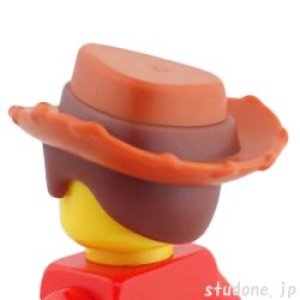 画像2: ヘア(レディッシュブラウン・カウボーイハット/トライアングル ダークオレンジ) (2)