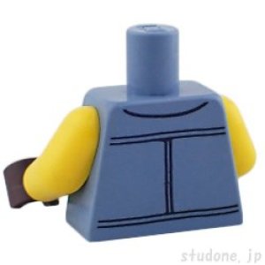 画像2: トルソー（デニム ベスト サンドブルー・シャツ ローズ  パターン） (2)