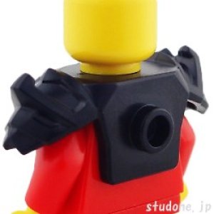 画像2: ショルダーパッド アーマー バックスタッド（ブラック） (2)