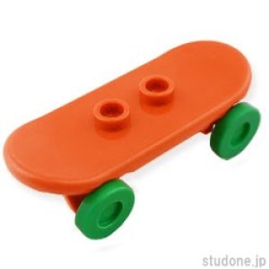 スケートボード（オレンジ/ブライトグリーン）