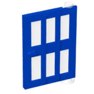 格子ドア1x4x5（ブルー）