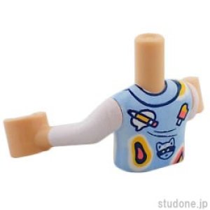 画像2: ミニドール/トルソー(ミディアムタン・ベスト ライトブルー・シャツ ライム ストライプ) (2)