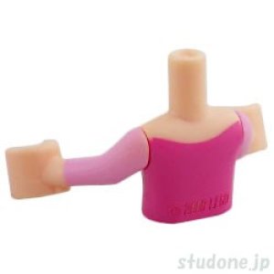 画像2: ミニドール/トルソー(ライトヌガー・ダークピンク トップ/スワール スター) (2)