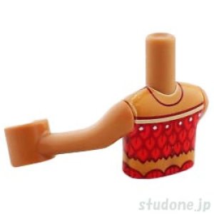 画像2: ミニドール/トルソー(ミディアムヌガー・トップ レッド 羽根付き ペンダント) (2)