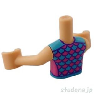 画像2: ミニドール/トルソー(ミディアムタン・トップ ダークピンク/ミディアムアジュール スケール) (2)