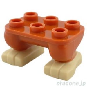 レッグ・2x3ラウンドプレート・フィート（ダークオレンジ・タン）