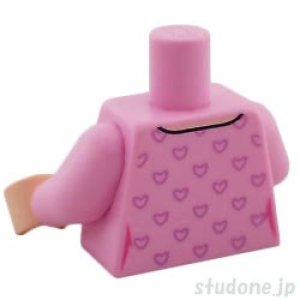 画像2: トルソー(ブラウス ブライトピンク・ハートパターン/チャーム シルバーネックレス) (2)