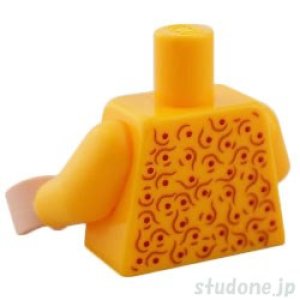 画像2: トルソー（ブラウス ブライトライトオレンジ・ドット ダークレッド/フリル ホワイト） (2)