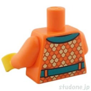 画像2: トルソー（コート オレンジ・ラペル/ベルト ダークターコイズ） (2)