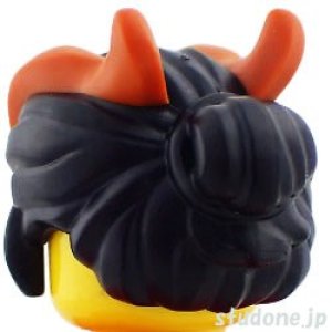 画像2: ヘア261(ブラック/ツノ ダークオレンジ) (2)