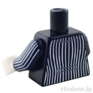 画像2: トルソー(シャツ ブラック/ホワイト ストライプ/ボタン) (2)