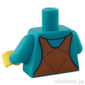 画像2: トルソー(オーバーオール ダークオレンジ・シャツ ダークターコイズ/スプラウト) (2)